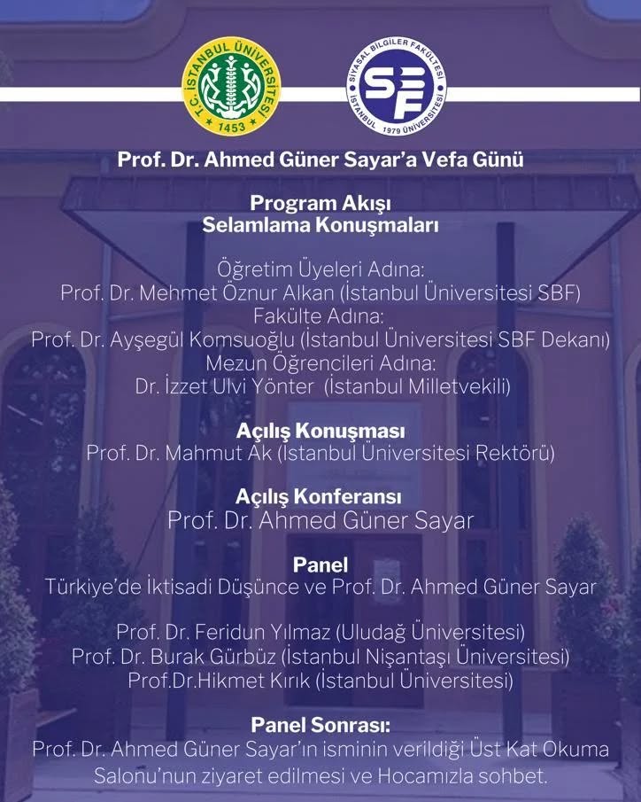Prof. Dr. Ahmet Süner Sayar’a Vefa Günü